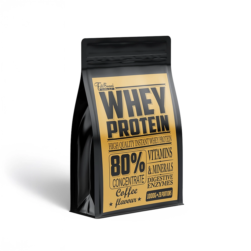 Whey Protein 80% Coffee 1000 g – kvalitný srvátkový proteín s vysokým obsahom bielkovín pre podporu rastu svalov, regenerácie po tréningu a doplnenie dennej potreby bielkovín. Ideálny pre aktívnych športovcov a fitness nadšencov.