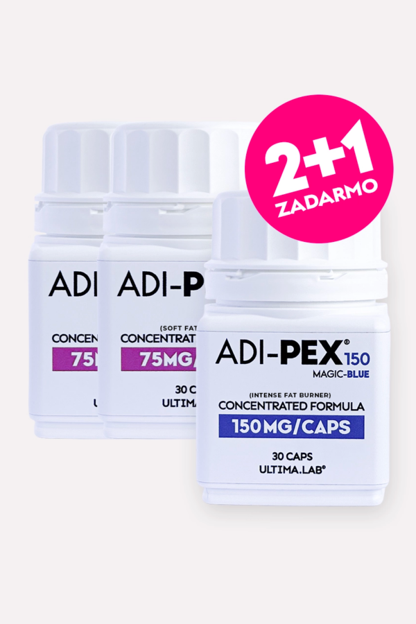 Spaľovač tukov 2× ADI-PEX Soft Pink + ZADARMO 1× Magic Blue (3×30 kaps.)