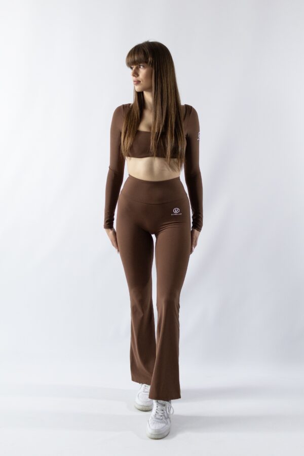 S062-01-1.jpg ULTIMA.LAB Brown Flare Leggings