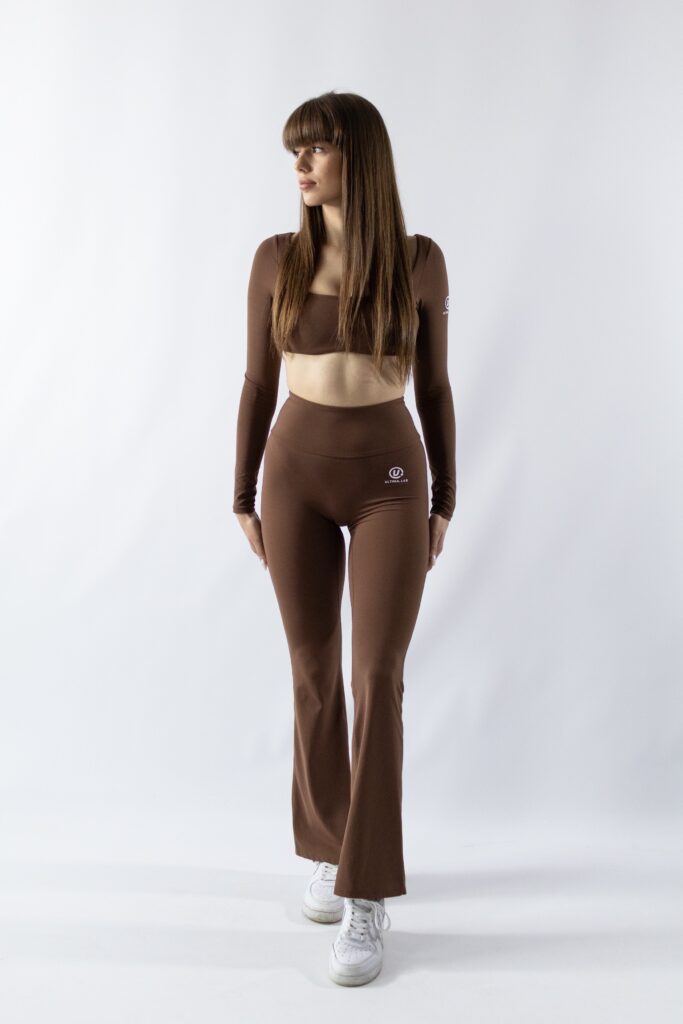 ULTIMA.LAB Brown Flare Leggings