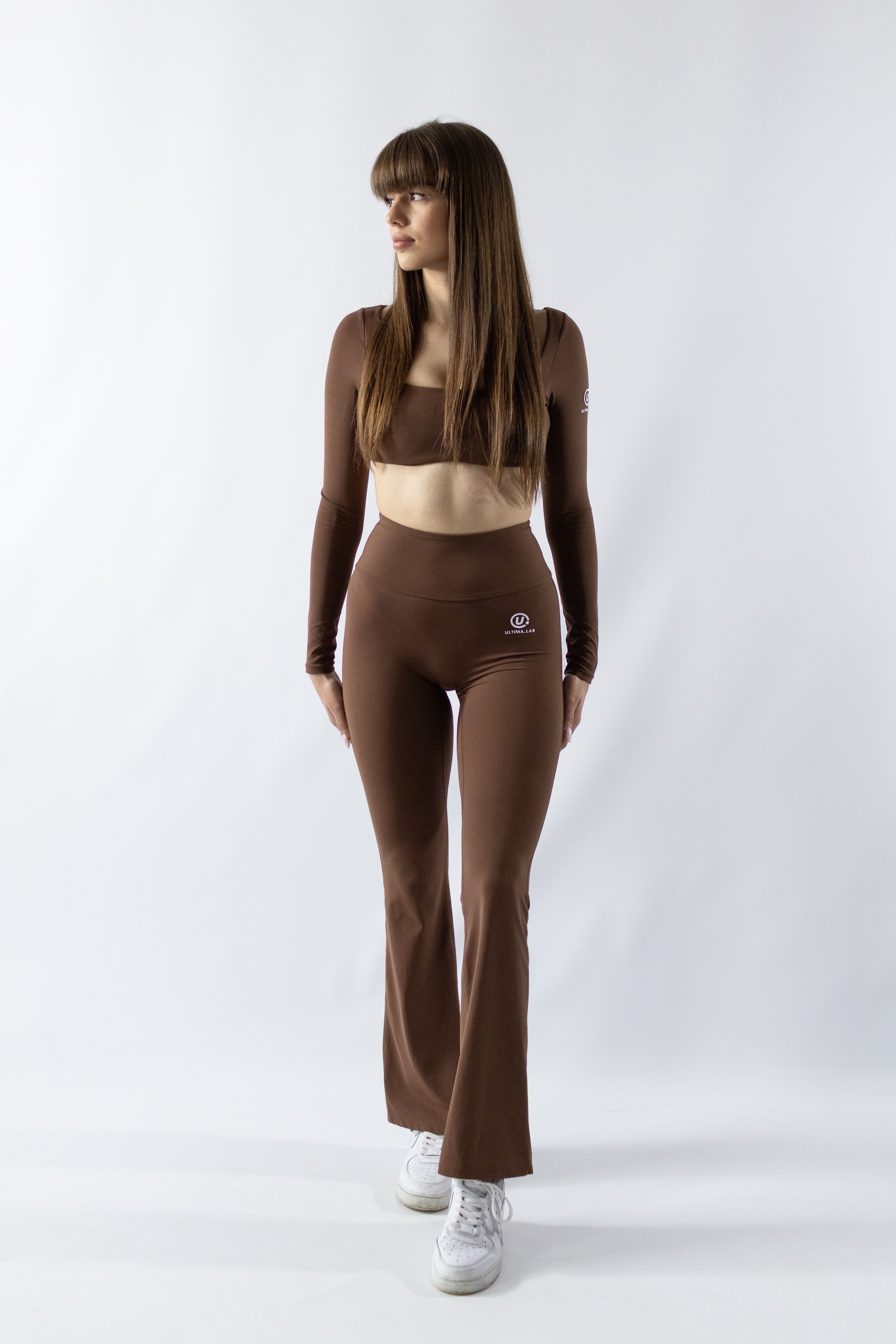 ULTIMA.LAB Brown Flare Leggings