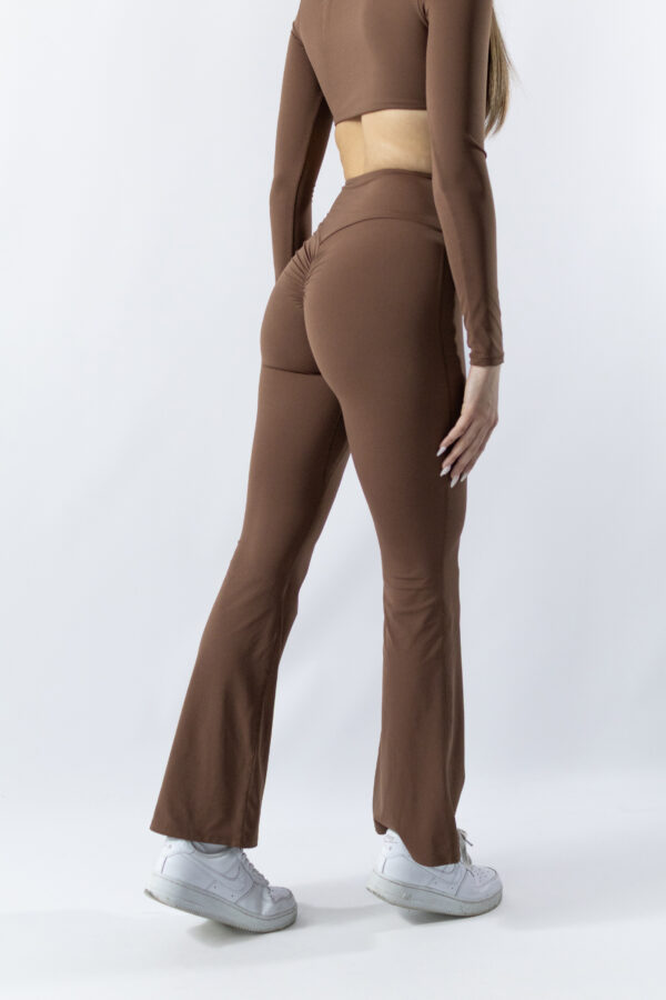 S062-02-1.jpg ULTIMA.LAB Brown Flare Leggings