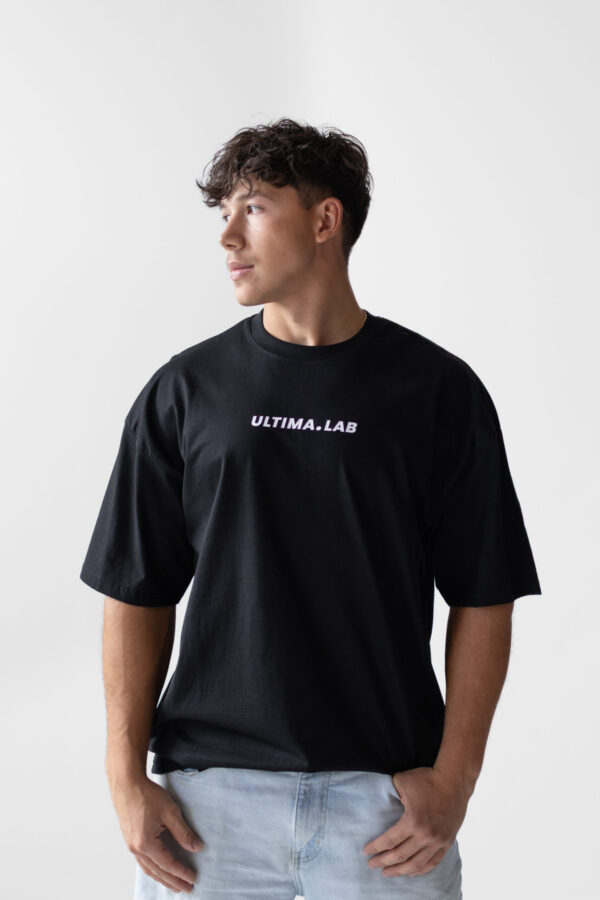 ULTIMA.LAB Oversize T-Shirt Black - predný pohľad Pánske čierne oversize tričko ULTIMA.LAB - predný pohľad