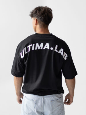 ULTIMA.LAB Oversize T-Shirt Black - zadný pohľad Pánske čierne oversize tričko ULTIMA.LAB - zadný pohľad