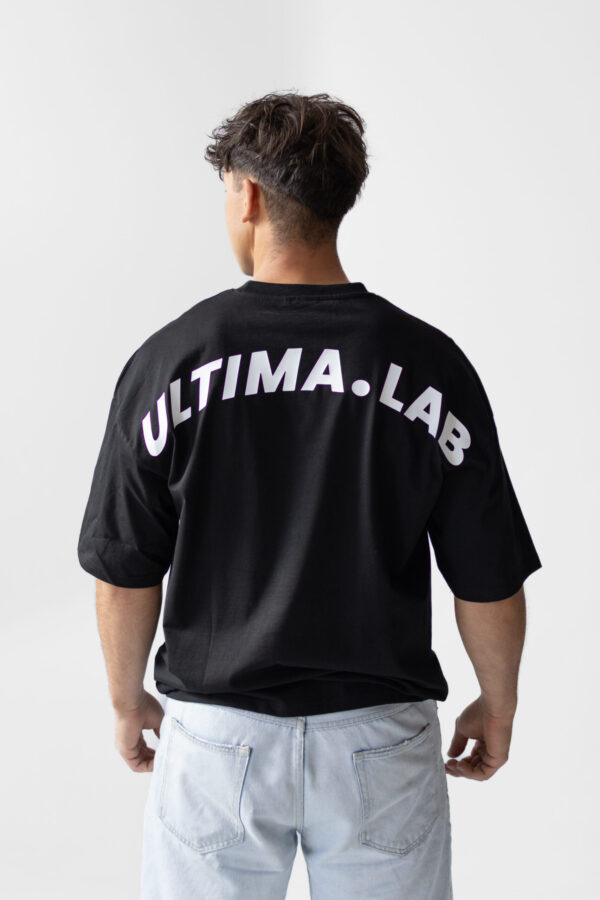 ULTIMA.LAB Oversize T-Shirt Black - zadný pohľad Pánske čierne oversize tričko ULTIMA.LAB - zadný pohľad