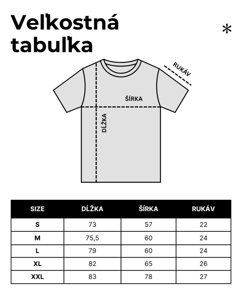 Veľkostná tabuľka pánskeho oversize trička ULTIMA.LAB